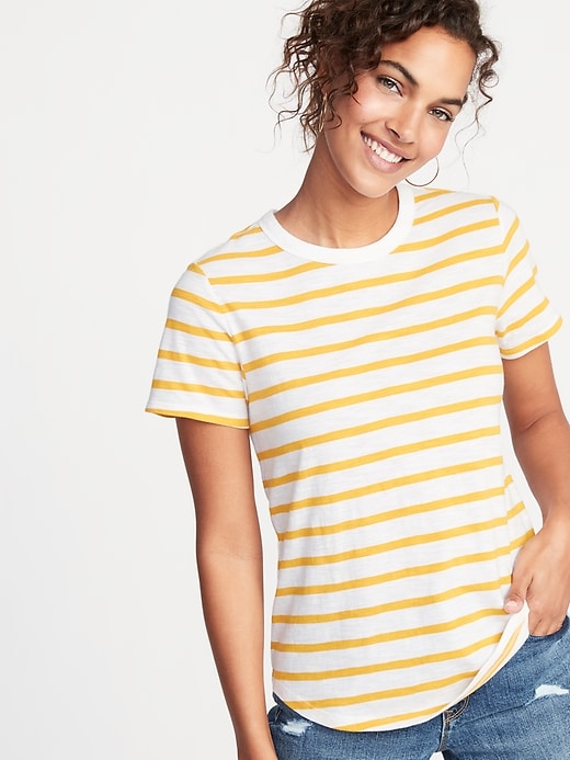 View large product image 1 of 1. EveryWear Striped Slub-Knit Tee for Women