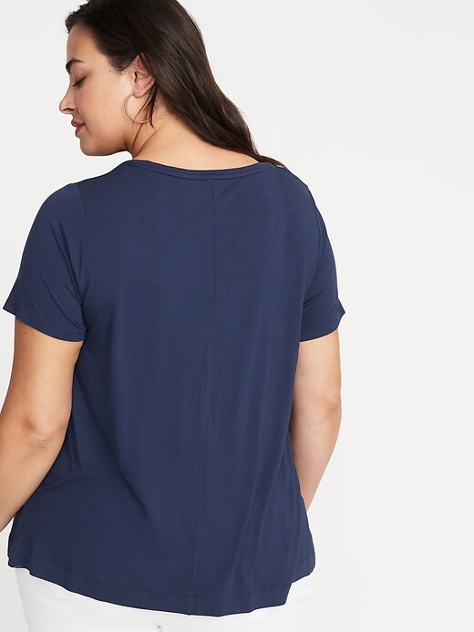 Image number 2 showing, Luxe V-Neck Plus-Size Swing Tee