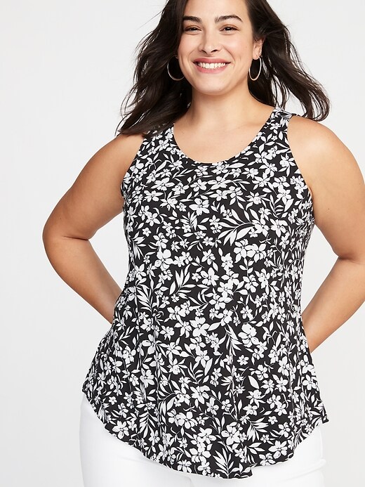 Image number 4 showing, Luxe Floral-Print Plus-Size Swing Tank