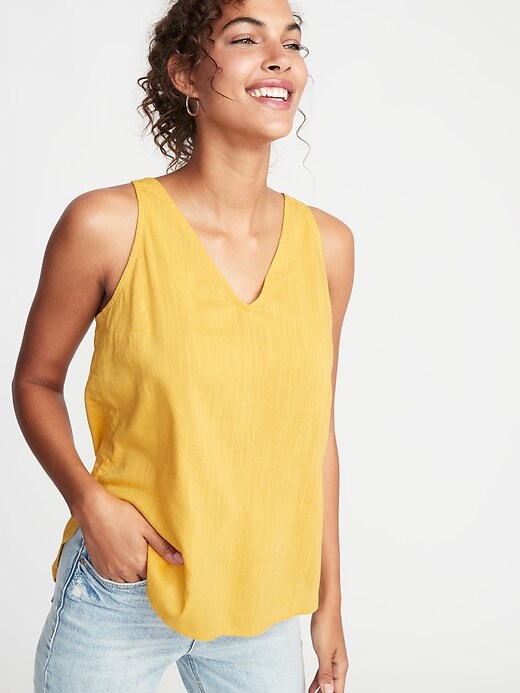 Image number 1 showing, Sleeveless V-Neck Top for Women