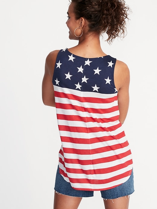 Image number 2 showing, Flag-Print Jersey Swing Tank for Women