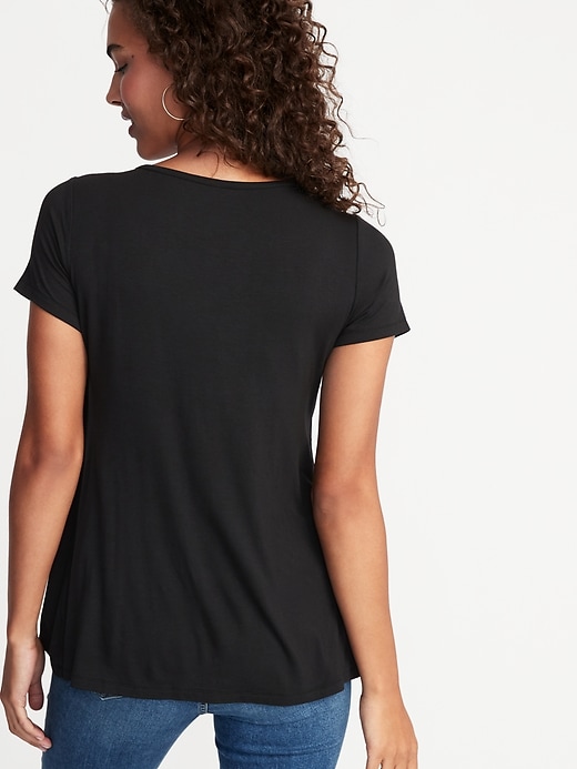 Image number 2 showing, Maternity Jersey Cross-Front Nursing Tee
