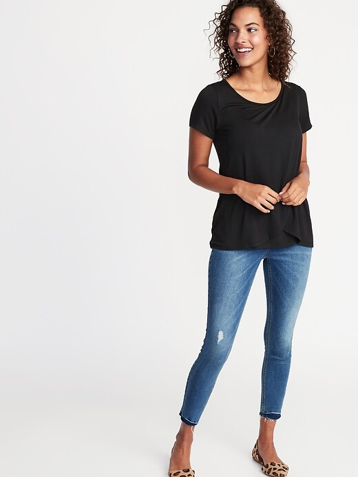 Image number 3 showing, Maternity Jersey Cross-Front Nursing Tee