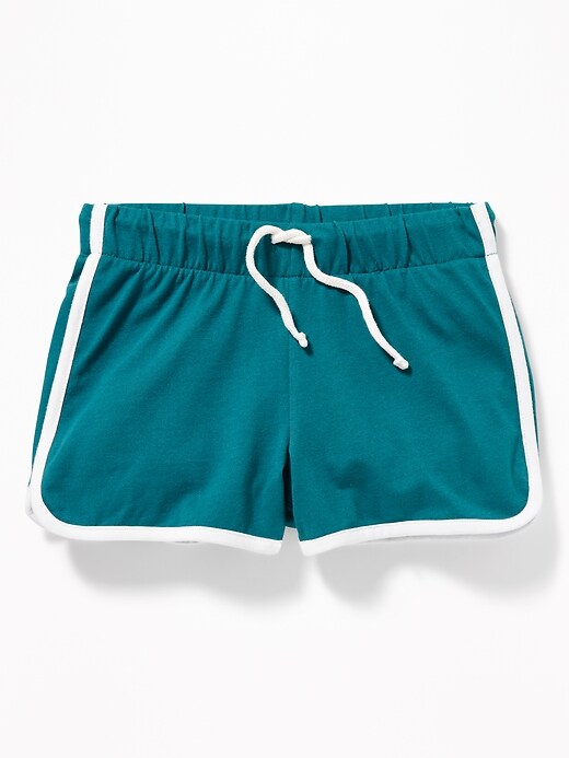 View large product image 1 of 1. Jersey Dolphin-Hem Cheer Shorts For Girls