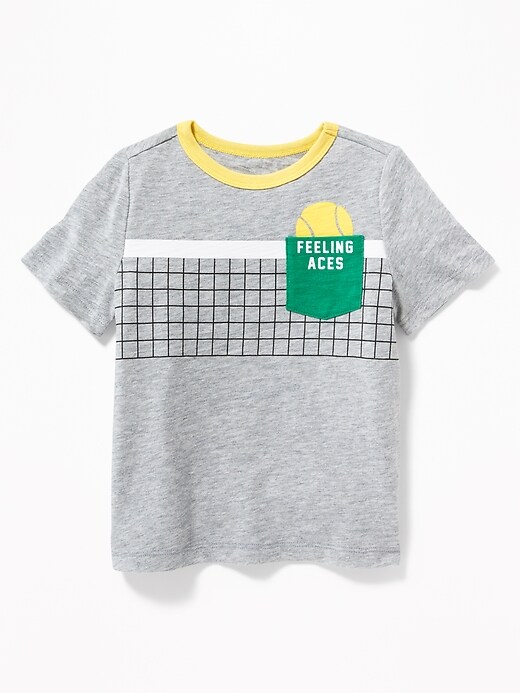 View large product image 1 of 2. Crew-Neck Pocket Tee for Toddler Boys
