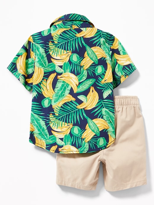 View large product image 2 of 2. Fruit-Print Shirt & Pull-On Shorts Set for Baby