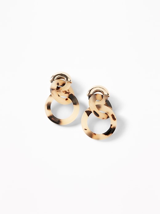 View large product image 1 of 2. Tortoiseshell-Ring Drop Earrings for Women
