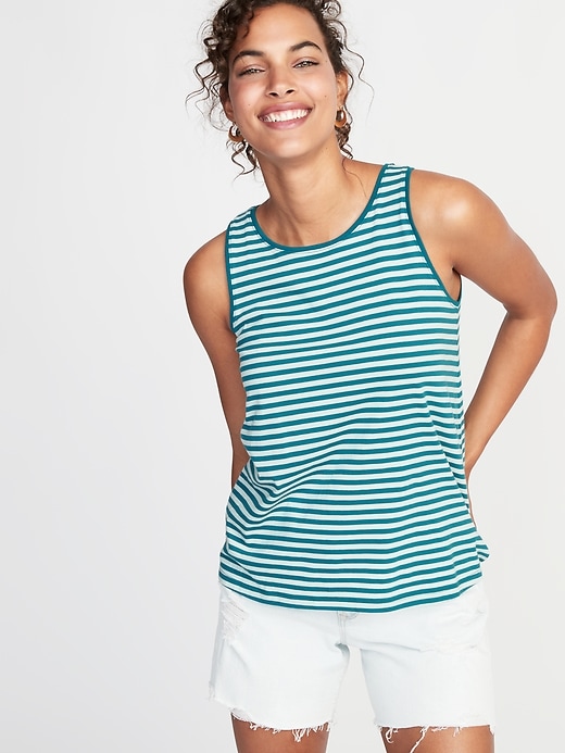View large product image 1 of 1. EveryWear Striped Jersey Tank for Women