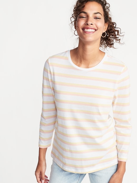 Image number 1 showing, Relaxed Striped Tee for Women