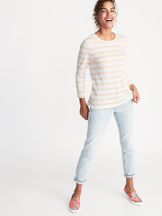 Image number 3 showing, Relaxed Striped Tee for Women
