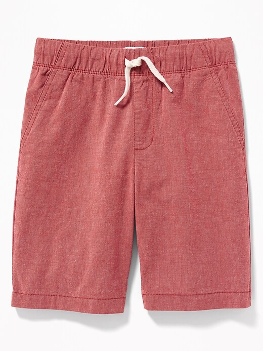 View large product image 1 of 1. Straight Built-In Flex Madras Jogger Shorts For Boys