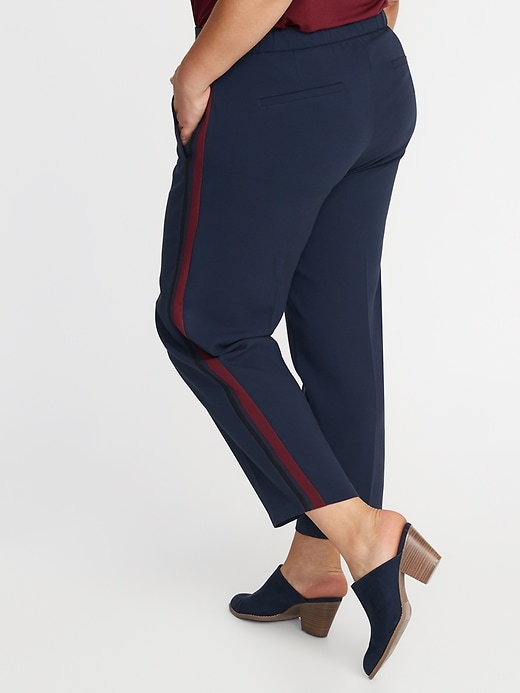 Image number 2 showing, Mid-Rise Secret-Slim Pockets Side-Stripe Plus-Size Pull-On Pants