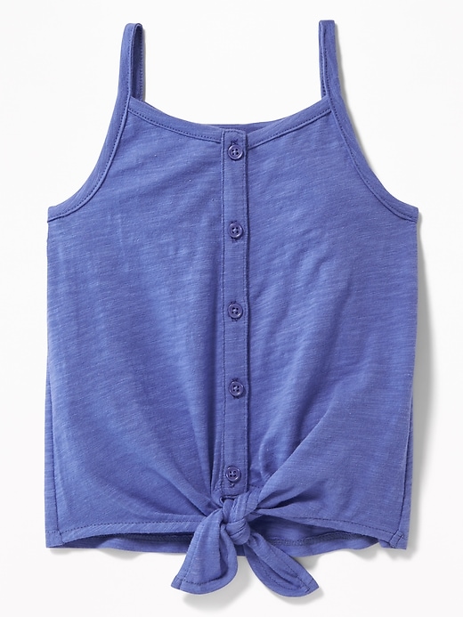 View large product image 1 of 1. Tie-Hem Button-Front Tank for Toddler Girls