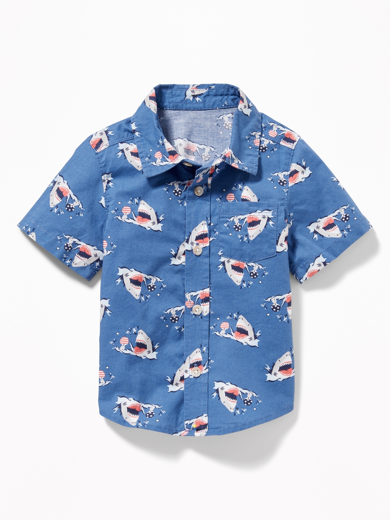 Built-In Flex Shark-Print Shirt for Toddler Boys | Old Navy