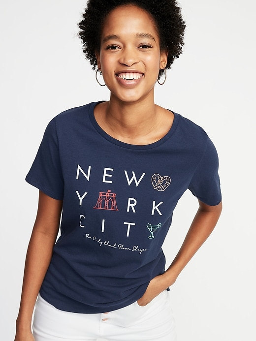 View large product image 1 of 1. New York Graphic Tee For Women