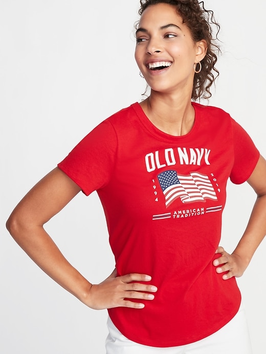 Image number 1 showing, EveryWear 2019 Flag Graphic Tee for Women