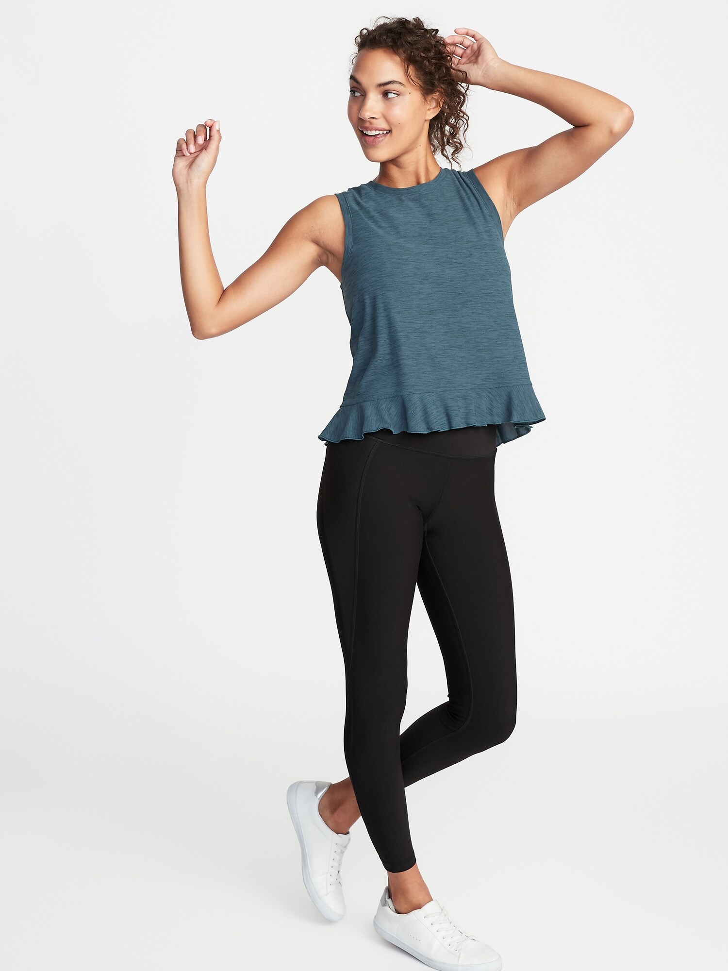 Breathe ON Relaxed Ruffle-Hem Tank for Women | Old Navy