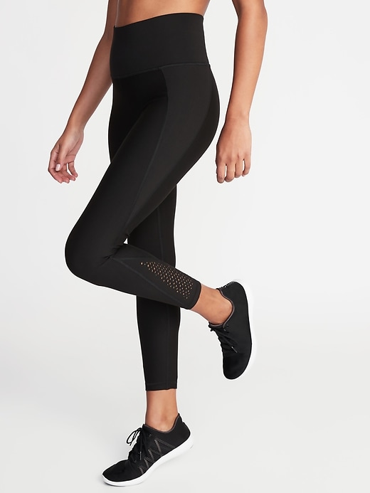 View large product image 1 of 1. High-Waisted Elevate Built-In Sculpt Laser-Cut 7/8-Length Leggings For Women