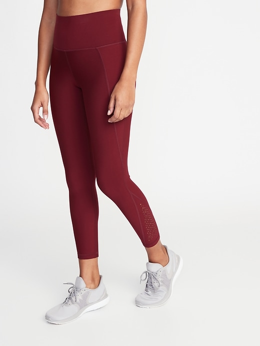 View large product image 1 of 2. High-Waisted Elevate Built-In Sculpt Laser-Cut 7/8-Length Leggings For Women