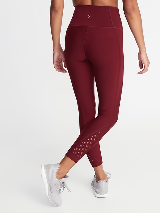 View large product image 2 of 2. High-Waisted Elevate Built-In Sculpt Laser-Cut 7/8-Length Leggings For Women