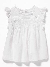 View large product image 4 of 4. Ruffled Lace-Trim Top for Toddler Girls