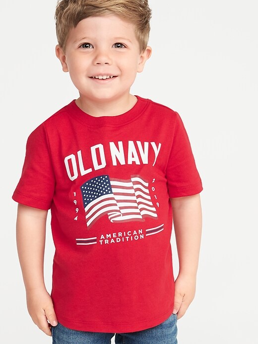 View large product image 1 of 1. 2019 Flag-Graphic Crew-Neck Tee for Toddler Boys