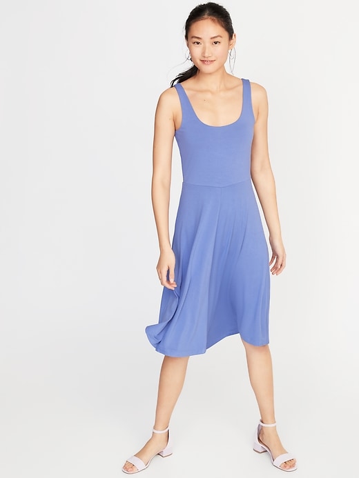 View large product image 1 of 1. Sleeveless Jersey Fit & Flare Dress for Women