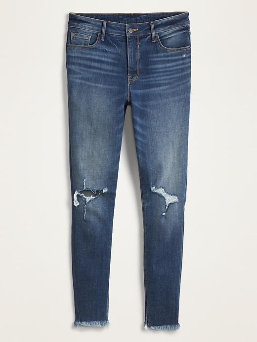 Image number 5 showing, High-Waisted Raw-Edge Rockstar Super Skinny Ankle Jeans For Women