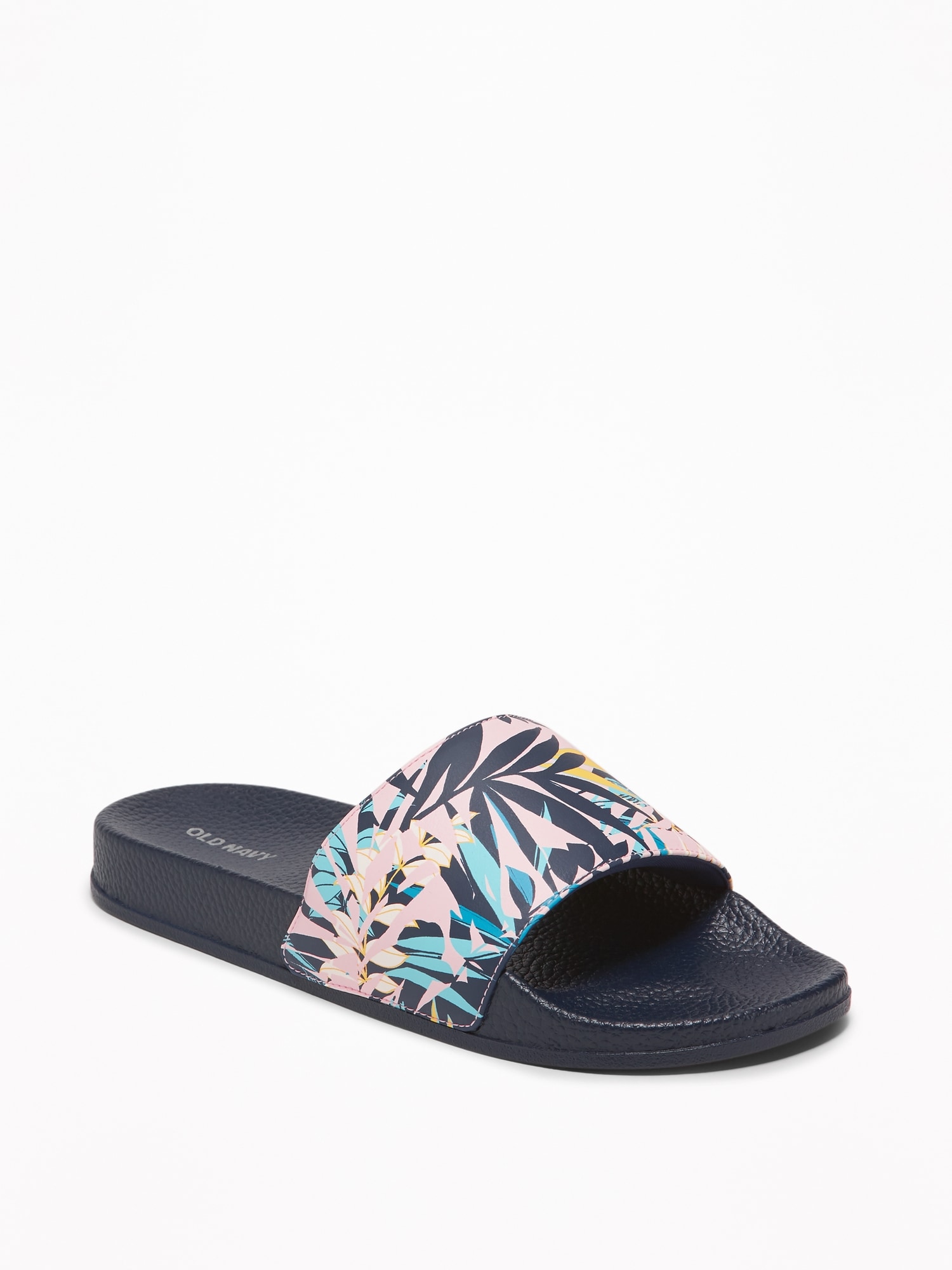 Faux Leather Pool Slide Sandals for Women Old Navy