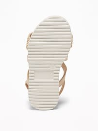 View large product image 3 of 4. Textured Cross-Strap Platform Sandals For Toddler Girls