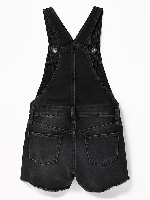 View large product image 2 of 3. Black Jean Shortalls For Girls