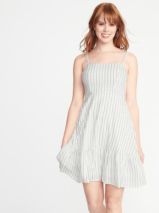Image number 1 showing, Striped Fit & Flare Cami Dress for Women