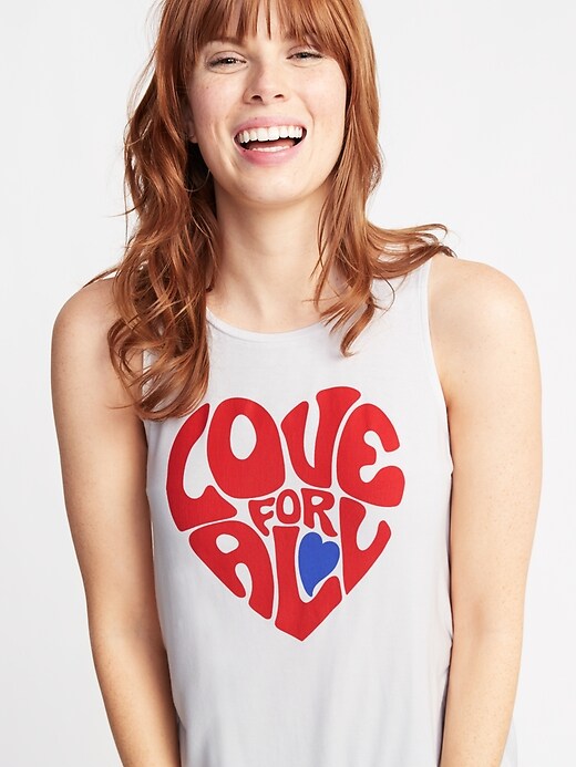 Image number 4 showing, Luxe "Love For All" Graphic Swing Tank for Women