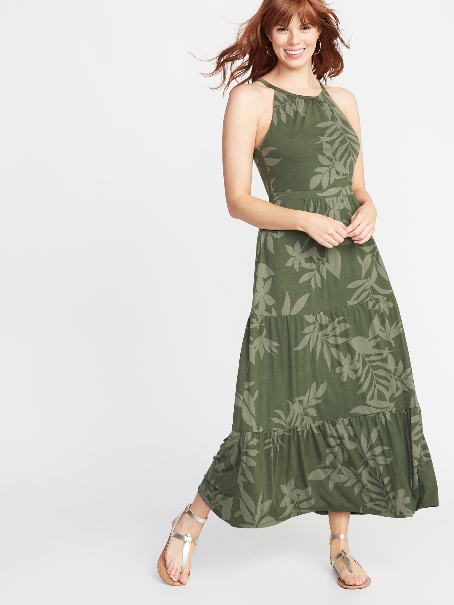 Waist-Defined Tiered Jersey Maxi for Women | Old Navy