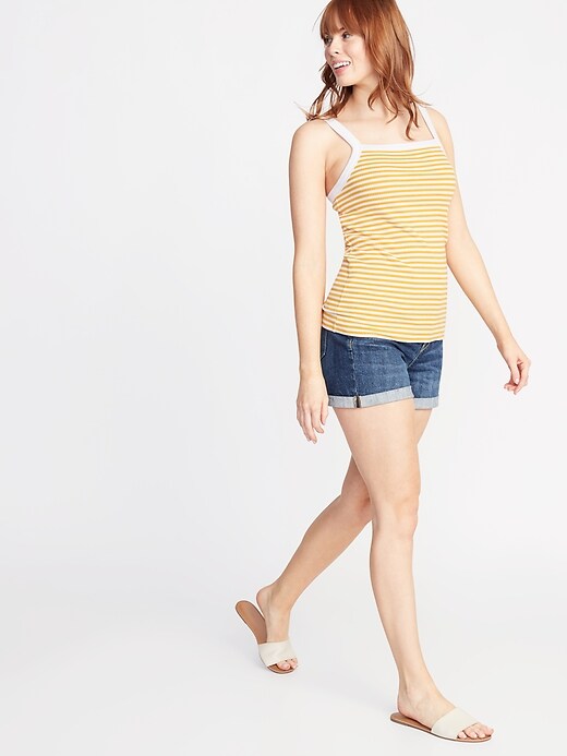 Image number 3 showing, Semi-Fitted Rib-Knit Striped Tank for Women