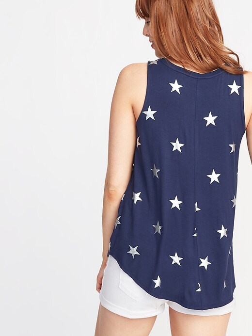 Image number 2 showing, Luxe Printed Jersey Swing Tank for Women