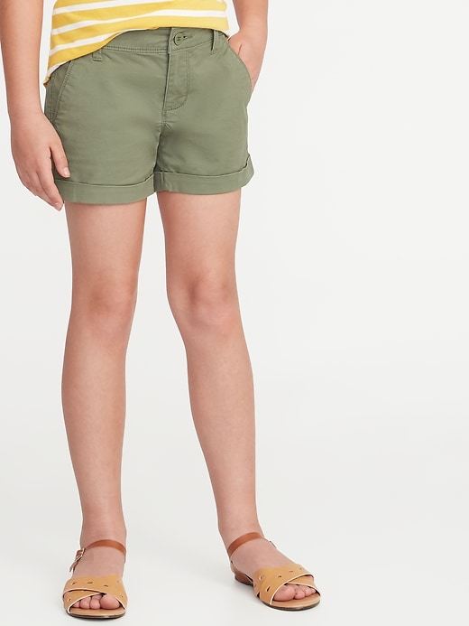 View large product image 1 of 1. Twill Chino Shorts For Girls