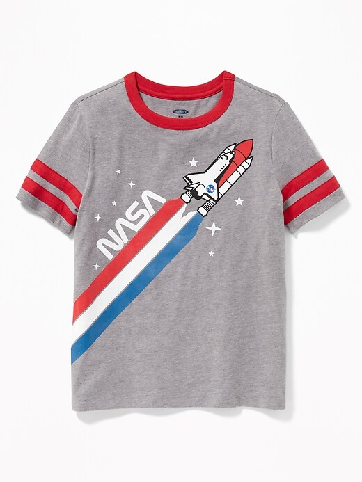 View large product image 1 of 1. Nasa&#174 Americana Sleeve-Stripe Tee For Boys