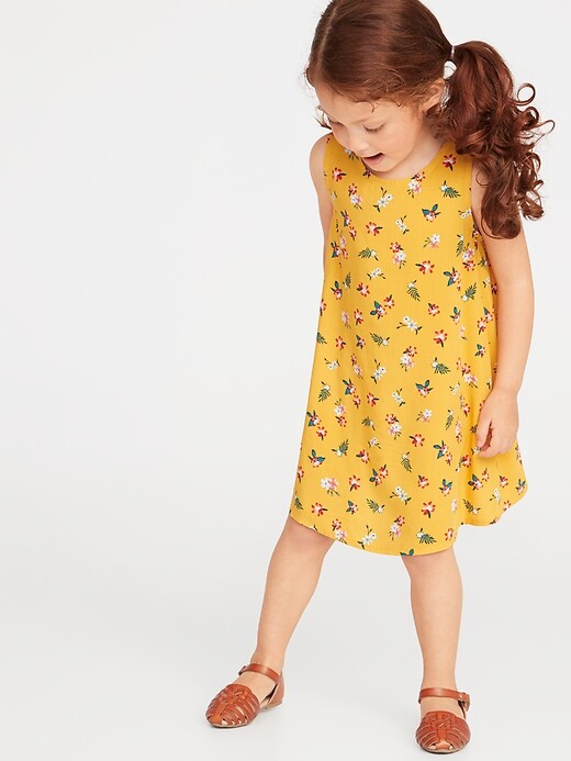 View large product image 1 of 1. Printed Sleeveless Swing Dress for Toddler Girls