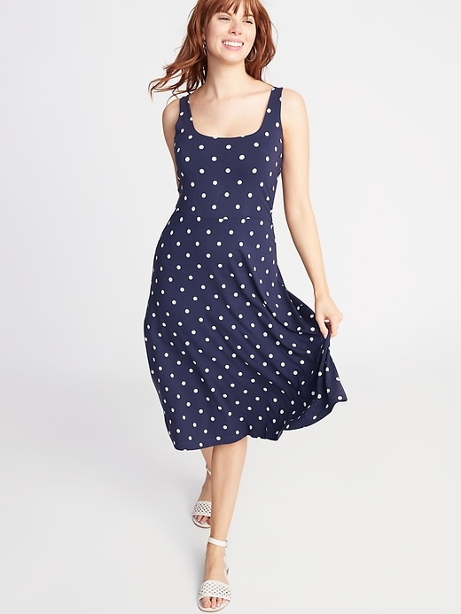 Image number 3 showing, Sleeveless Fit & Flare Jersey Midi Dress for Women