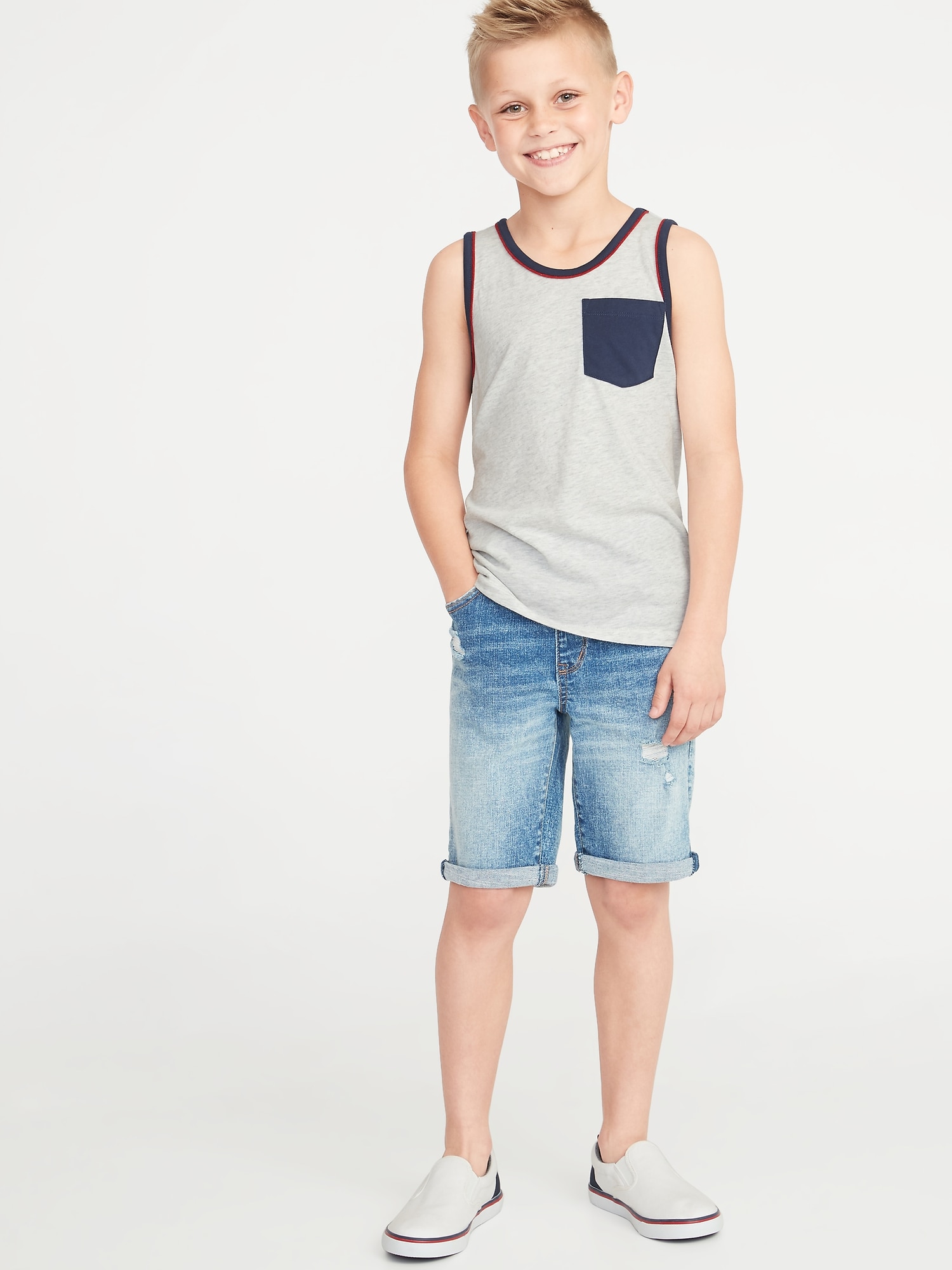 Piped-Trim Ringer Tank for Boys | Old Navy