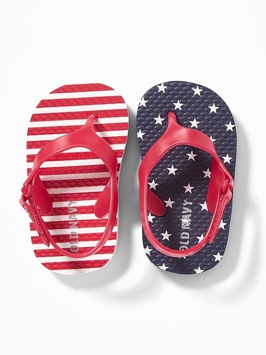 View large product image 1 of 1. Stars & Stripes Flip-Flops for Baby