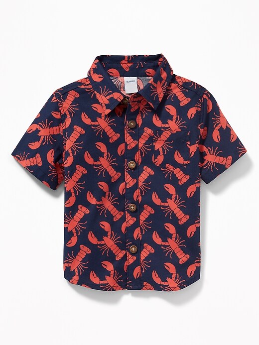 View large product image 1 of 2. Patterned Poplin Shirt for Baby