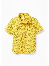View large product image 4 of 4. Built-In Flex Banana-Print Shirt for Toddler Boys