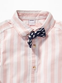 View large product image 4 of 5. Long-Sleeve Shirt & Printed Bow-Tie Set for Toddler Boys
