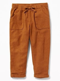 View large product image 3 of 3. Linen-Blend Utility Pants for Toddler Girls