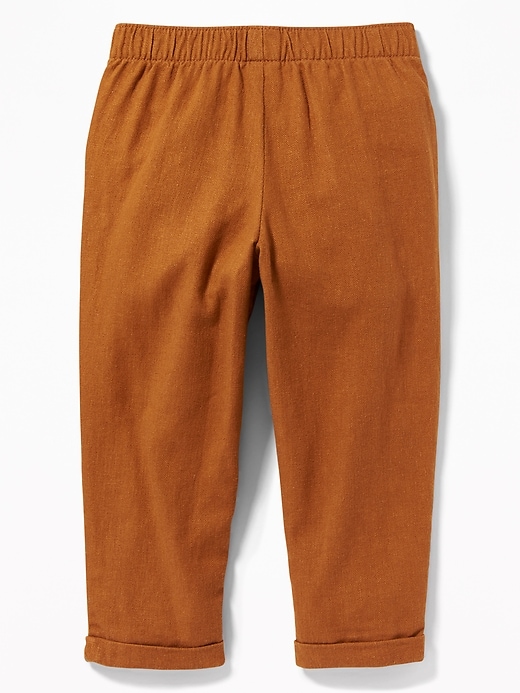 View large product image 2 of 3. Linen-Blend Utility Pants for Toddler Girls