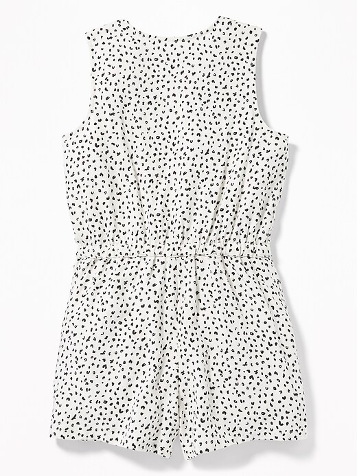 View large product image 2 of 3. Linen-Blend Utility-Pocket Romper for Girls