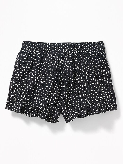View large product image 2 of 3. Printed Soft Ruffle-Hem Pull-On Shorts For Girls