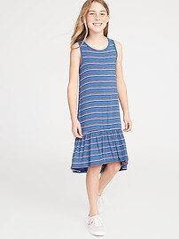 View large product image 3 of 3. Slub-Knit Tiered-Hem Tank Dress for Girls